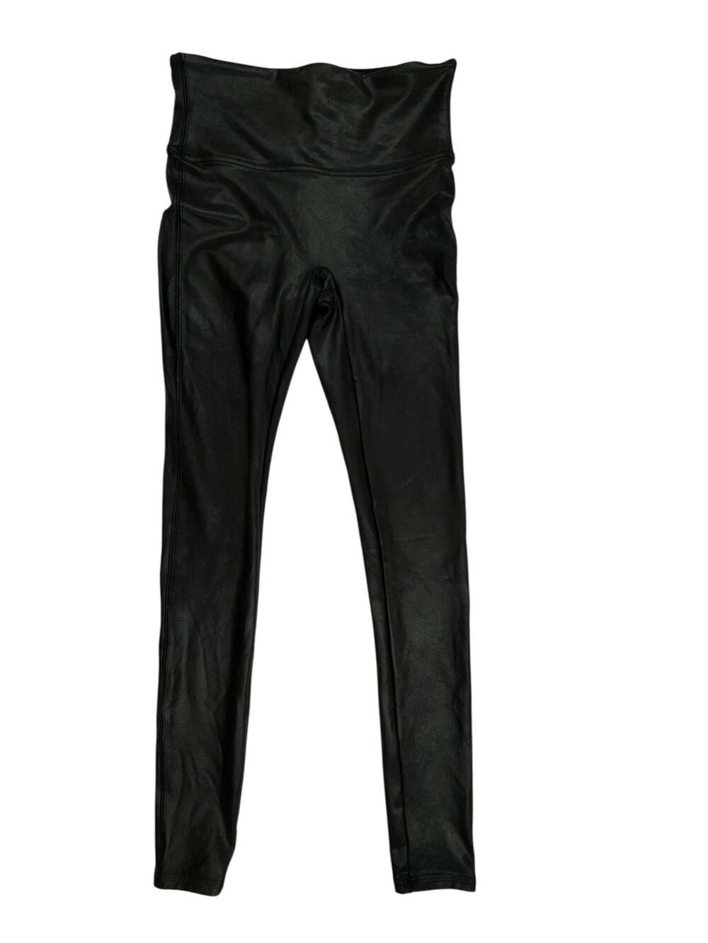 SPANX S Solid Black Faux Leather Leggings